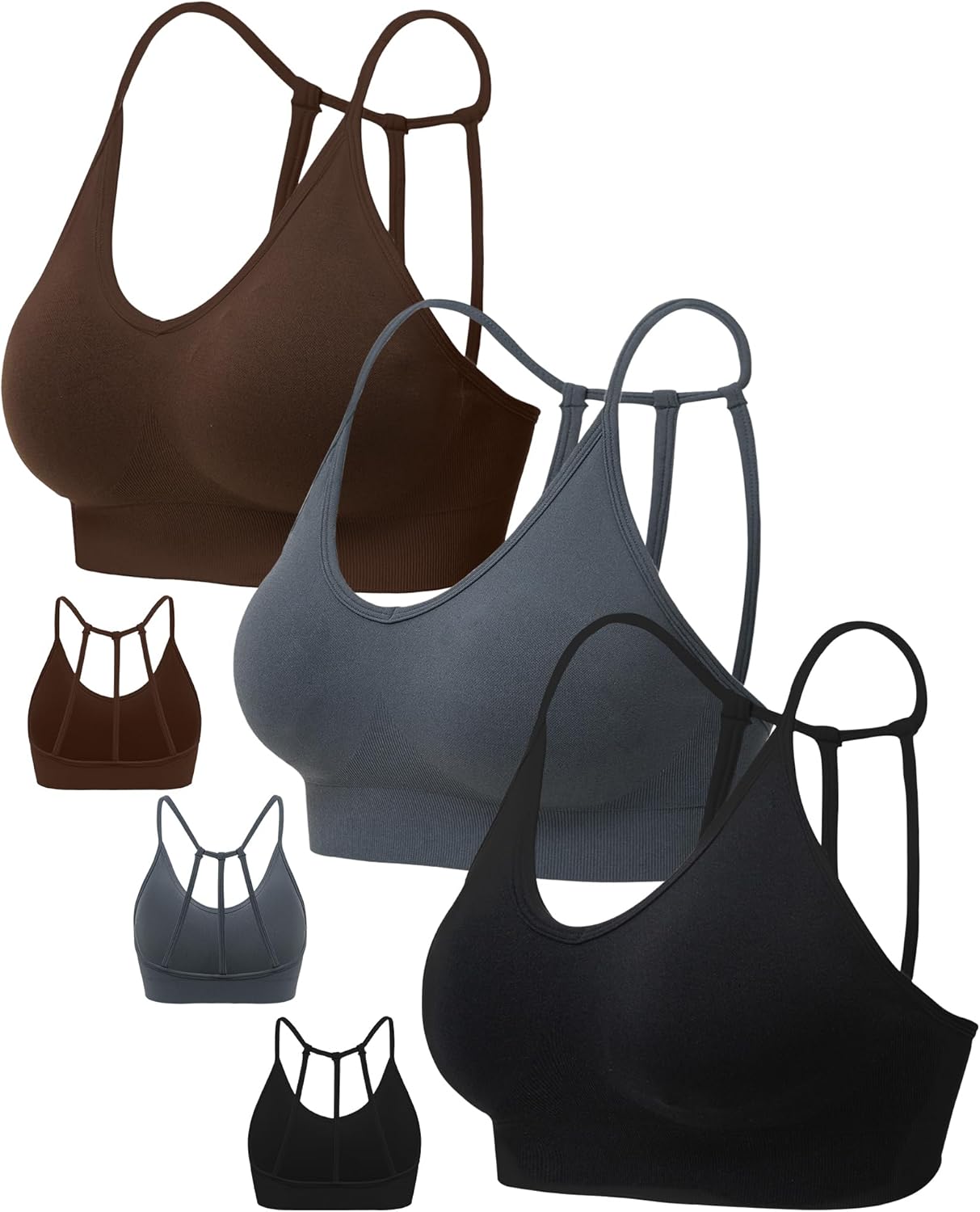 RUNNING GIRL Sports Bras for Women,Sexy Crisscross Back Seamless Padded Sports Bra Medium Support with Removable Pads