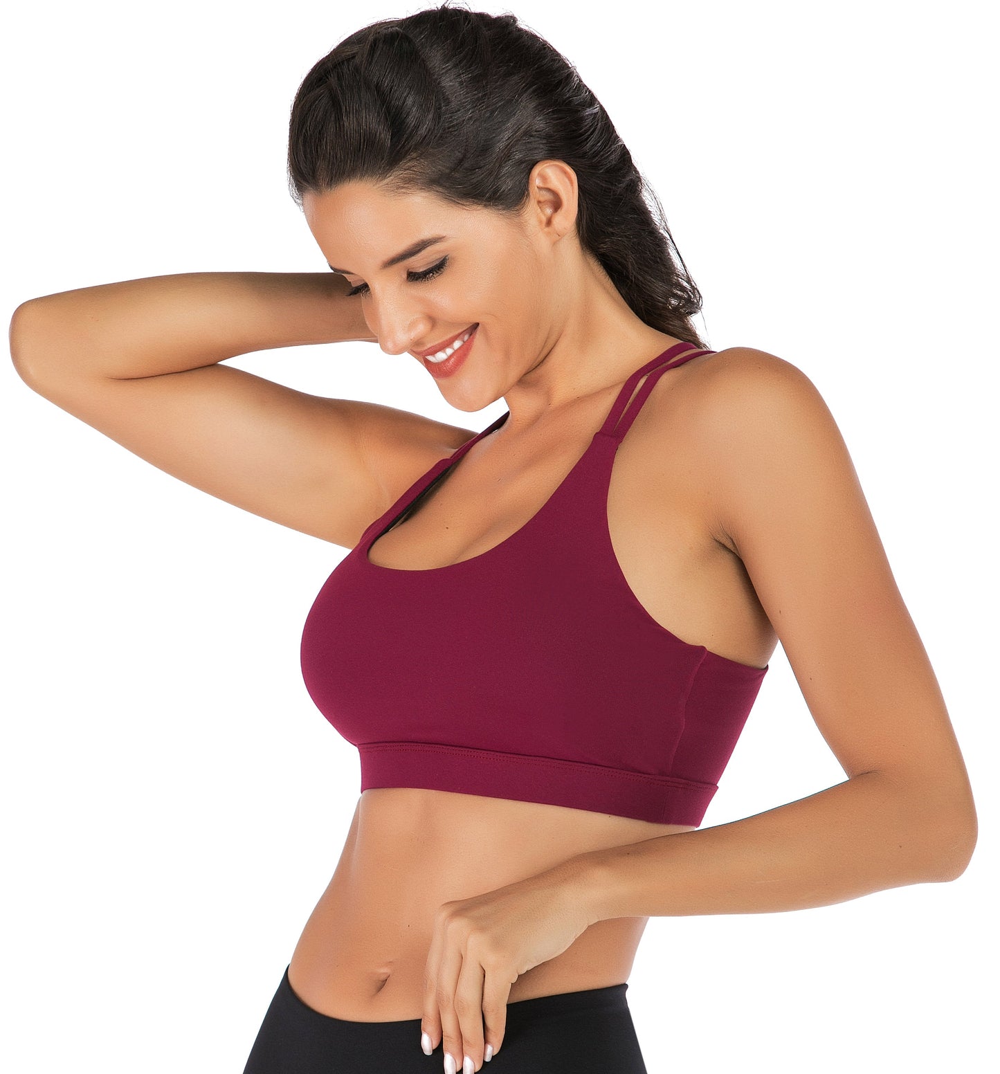 RUNNING GIRL Sports Bras for Women Backless Padded Sports Bra Tank Top Long Line Gym High Impact Sports Bra Push up