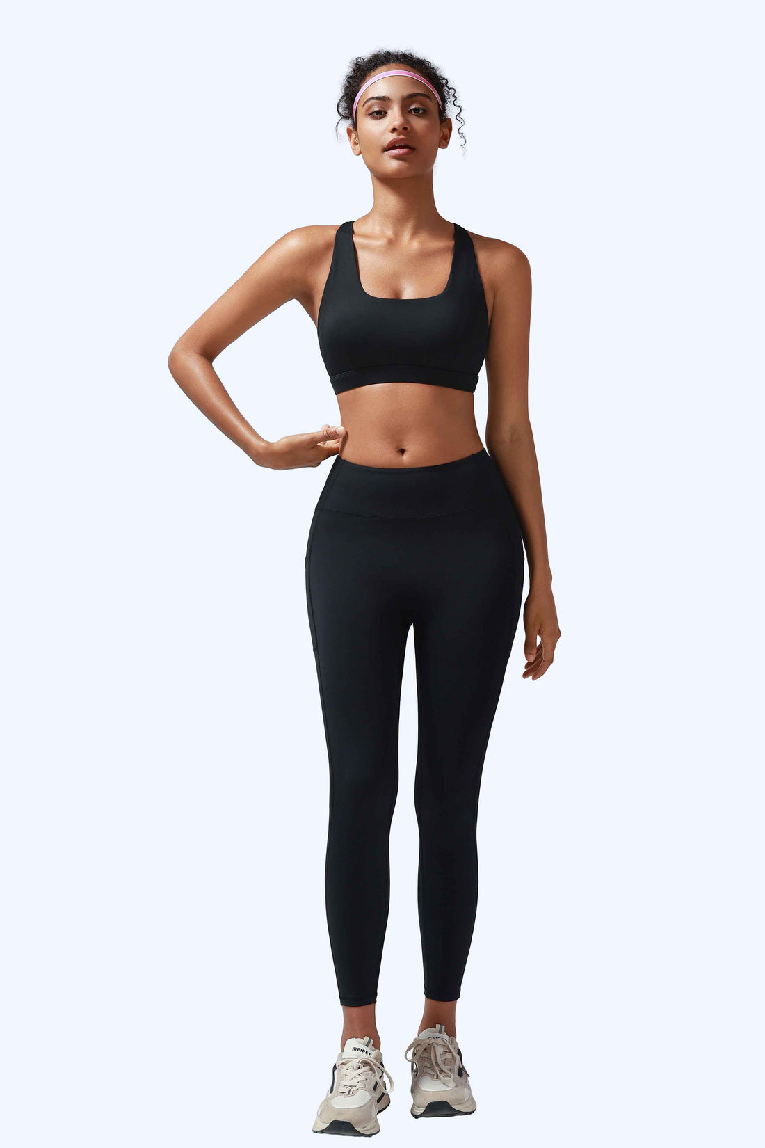 RUNNING GIRL Women’s Medium Support Sports Bra Cross Back Workout Bra with Removable Pads, Strappy Back Athletic Yoga Bra for Running Gym Fitness