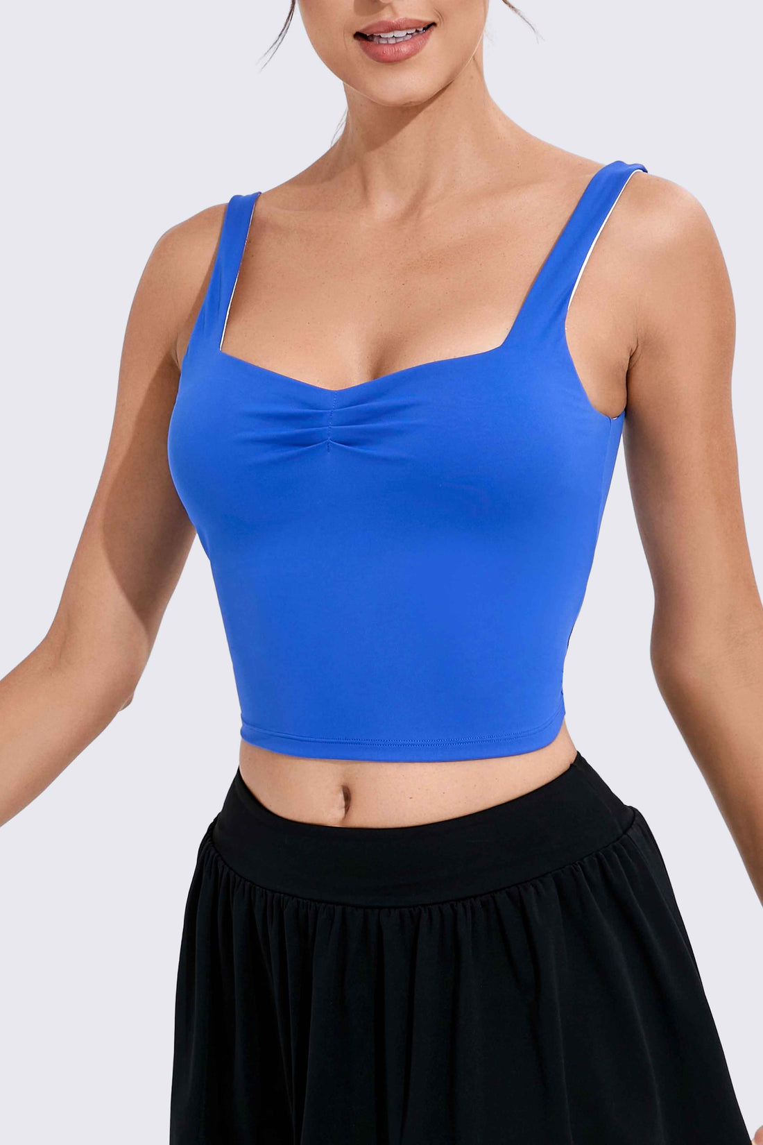 RUNNING GIRL Women’s Yoga Tank Top Built-in Bra Slim Fit Crop Athletic Camisole Soft Stretch Workout Top for Yoga Gym Tennis Casual