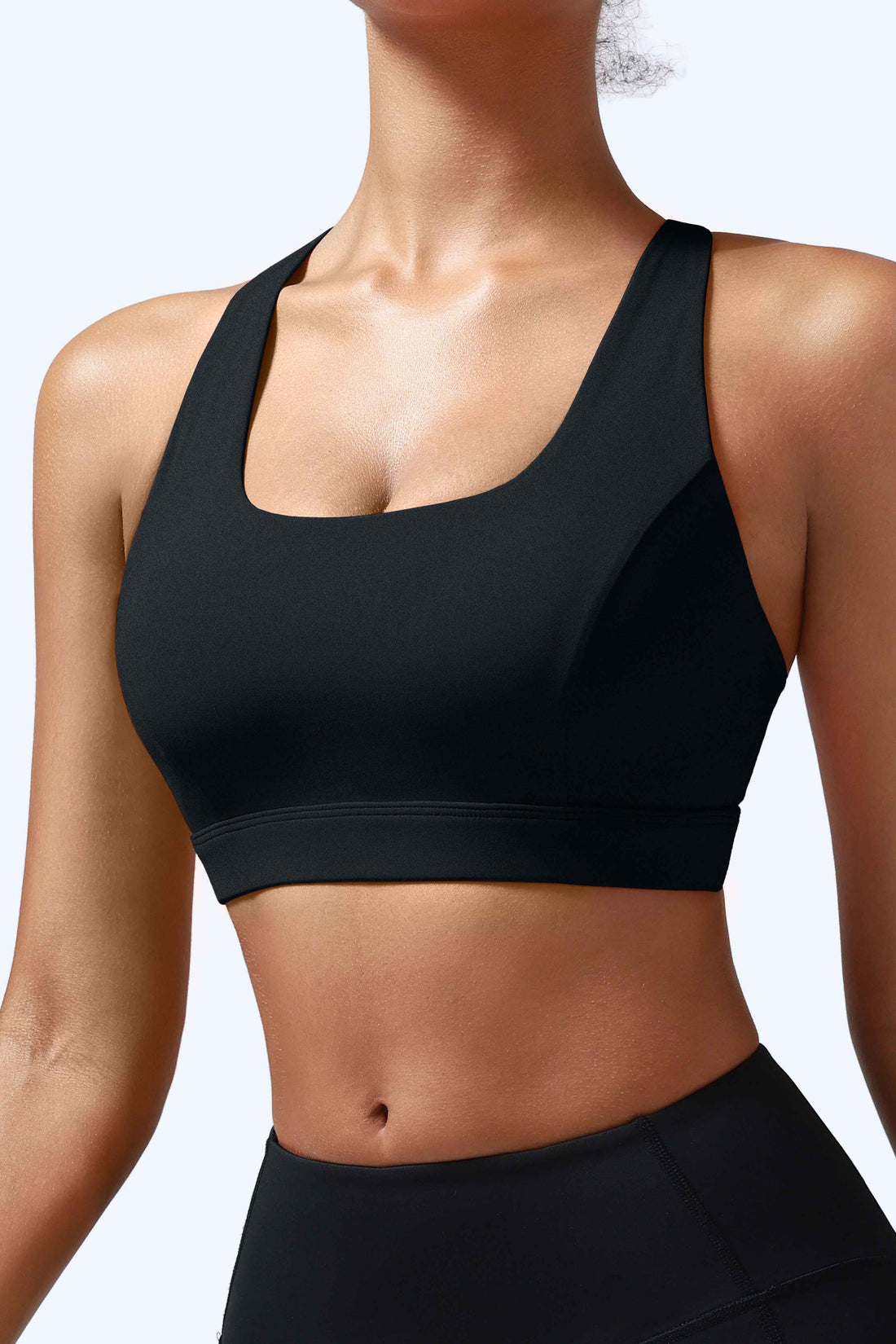 RUNNING GIRL Women’s Medium Support Sports Bra Cross Back Workout Bra with Removable Pads, Strappy Back Athletic Yoga Bra for Running Gym Fitness