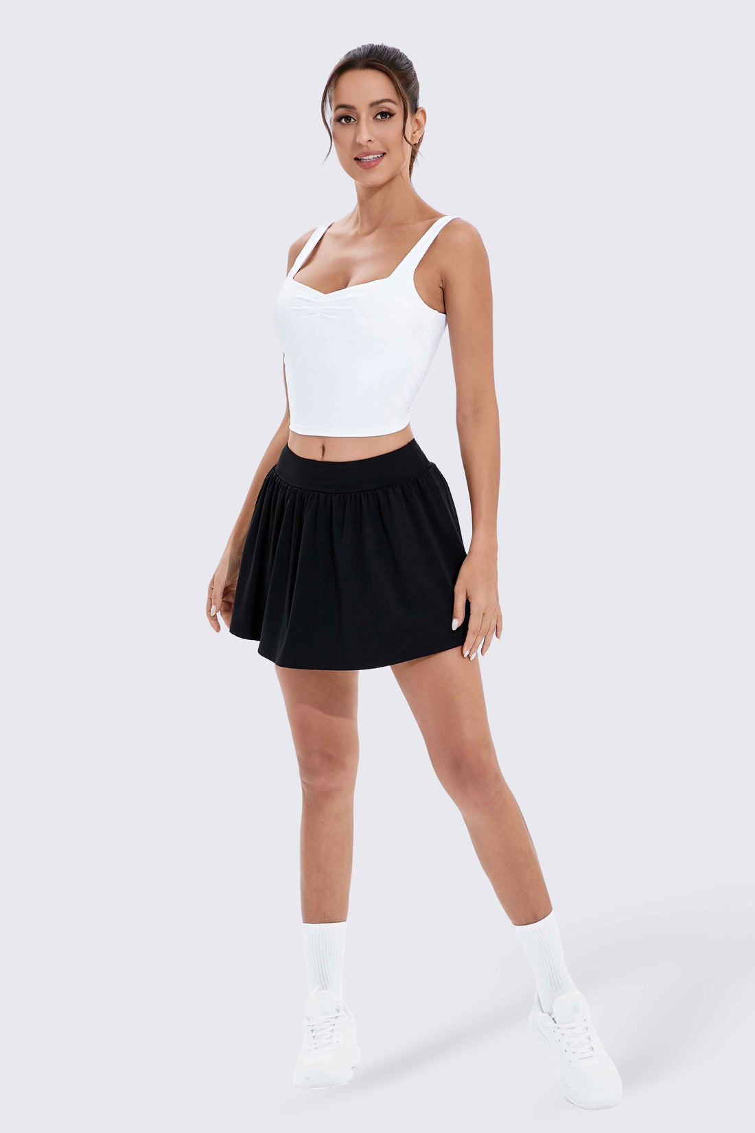 RUNNING GIRL Women’s Yoga Tank Top Built-in Bra Slim Fit Crop Athletic Camisole Soft Stretch Workout Top for Yoga Gym Tennis Casual