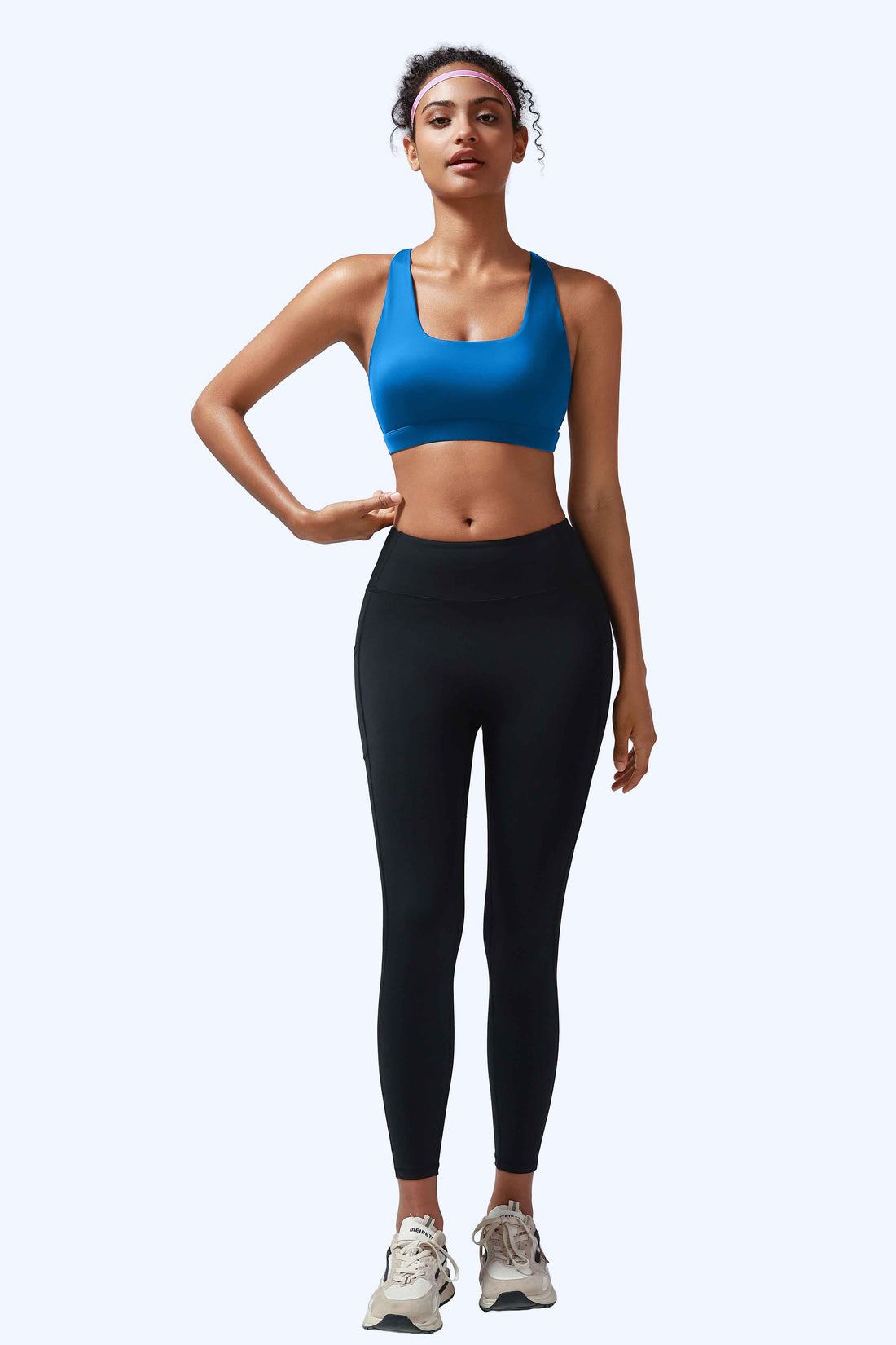 RUNNING GIRL Women’s Medium Support Sports Bra Cross Back Workout Bra with Removable Pads, Strappy Back Athletic Yoga Bra for Running Gym Fitness