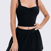 RUNNING GIRL Women’s Yoga Tank Top Built-in Bra Slim Fit Crop Athletic Camisole Soft Stretch Workout Top for Yoga Gym Tennis Casual