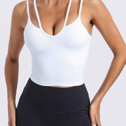 RUNNING GIRL Women's Strappy Sports Bra Moderate Support Fitness Workout Yoga Bra