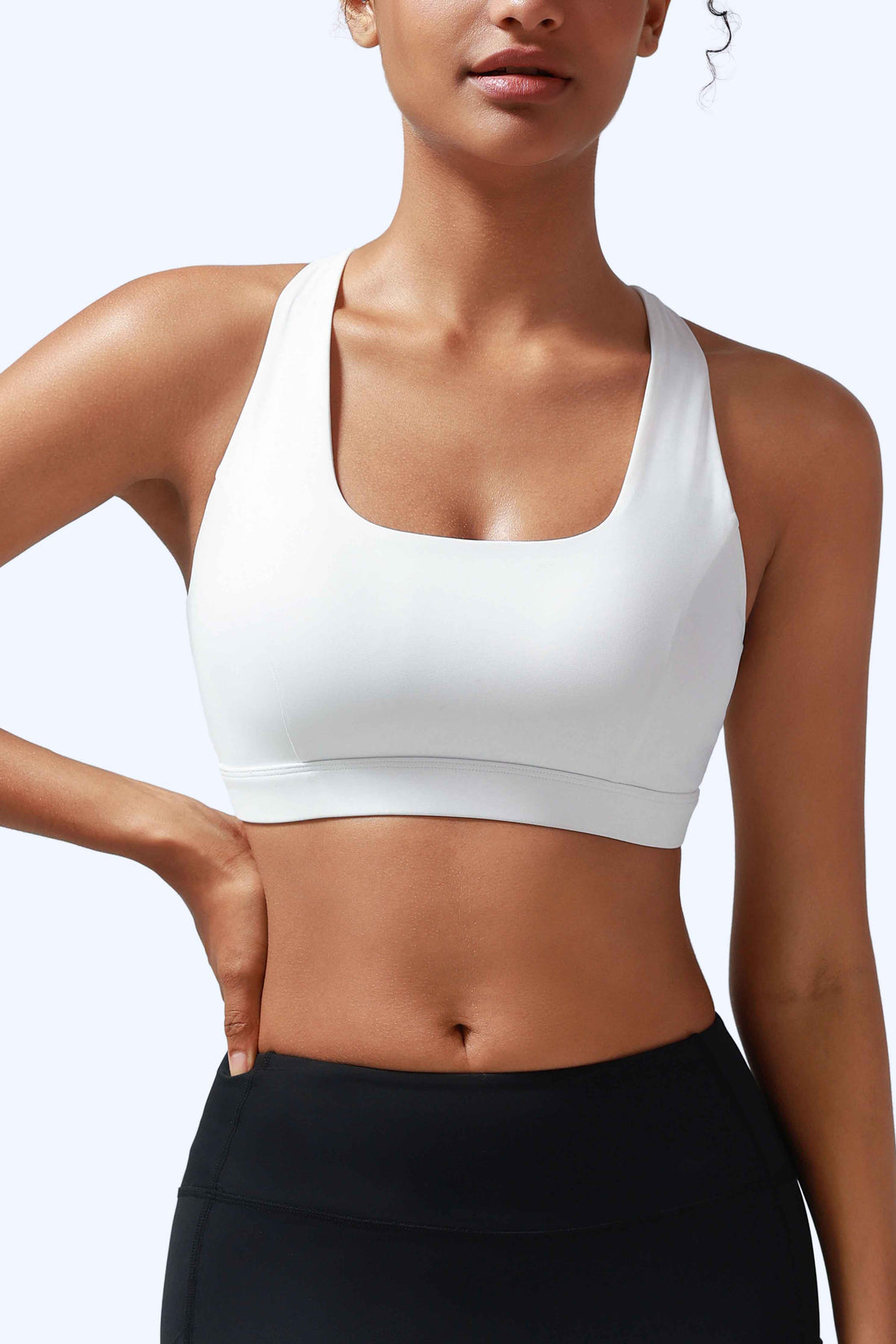 RUNNING GIRL Women’s Medium Support Sports Bra Cross Back Workout Bra with Removable Pads, Strappy Back Athletic Yoga Bra for Running Gym Fitness