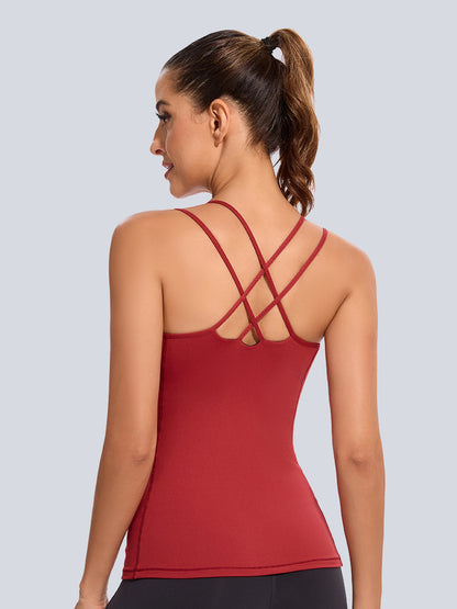 RUNNING GIRL® Essence Sculpt Strappy Back Tank with Built-in Shelf Bra