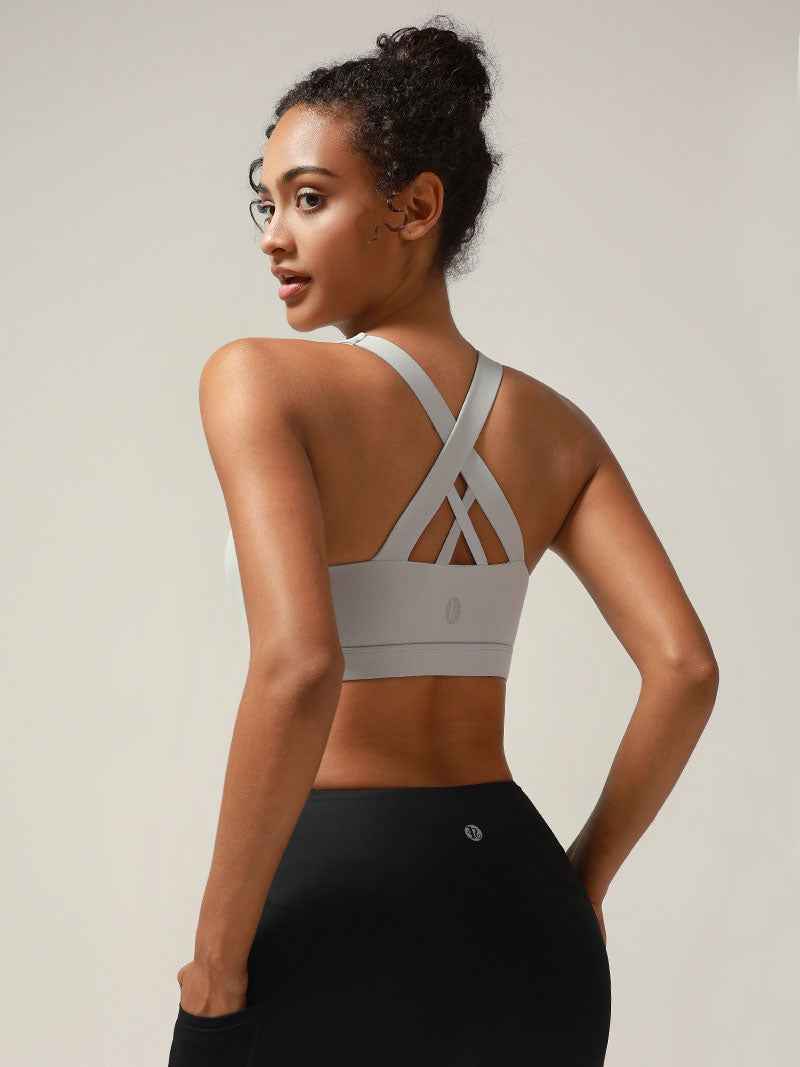 thumbnail image 2 of RUNNING GIRL Medium-High Impact Sports Bra - Strappy Design With Removable Pads 2 of 3