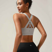 RUNNING GIRL® Medium-Support Criss-Cross Sports Bra | Removable Pads & Strappy Back