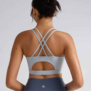 RUNNING GIRL® Medium-Support Crisscross Sports Bra | Removable Cups & Anti-Roll Elastic Hem