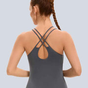 RUNNING GIRL® Sculpt Strappy Yoga Tank Top | Built-in Shelf Bra with Light Support