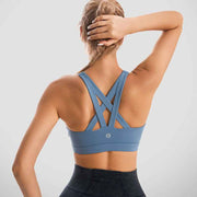 RUNNING GIRL® Medium-Support Strappy Sports Bra | Removable Cups & Wide Straps for Yoga Gym