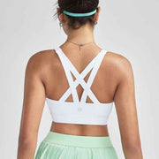 RUNNING GIRL® Sexy Criss-Cross Back Sports Bra | Medium-Support Yoga Bra with Removable Pads