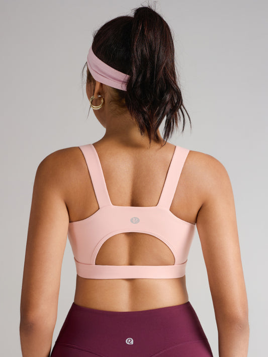 RUNNING GIRL® Triangle Cutout Sculpting Sports Bra | Fixed Moulded Cups with High Support