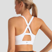 Strappy Criss-Cross Back Yoga & Gym Sports Bra with Removable Pads - Medium Support