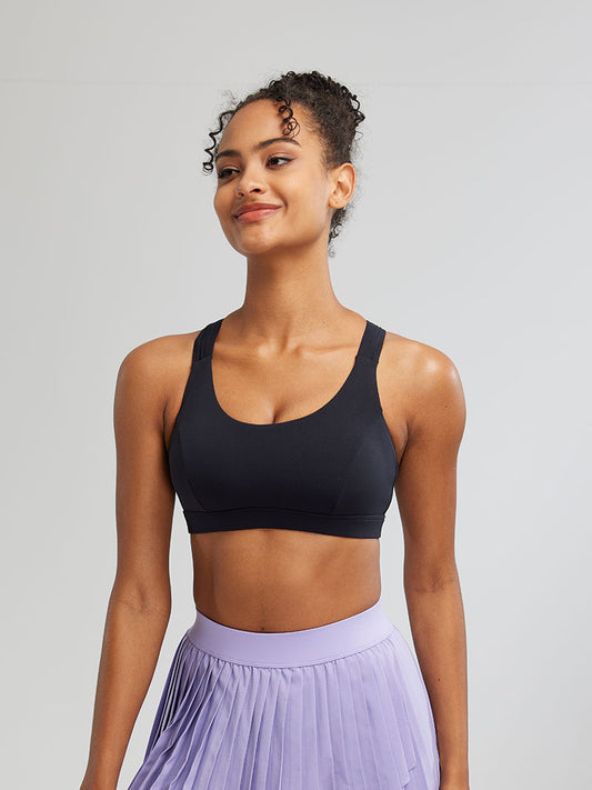 RUNNING GIRL Sports Bra for Women, Medium-High Support Criss-Cross Back Strappy Padded Sports Bras Supportive Workout Tops