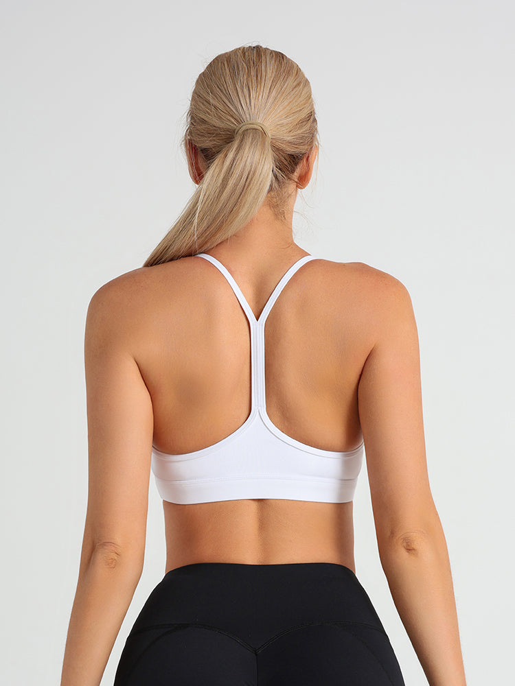 RUNNING GIRL® High-Neck Square-Neck Sports Bra | Minimalist T-Back Yoga