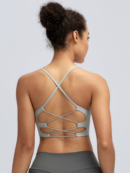 RUNNING GIRL® Sexy Criss-Cross Back Yoga Bra | Seamless Medium-Support Sports Bra