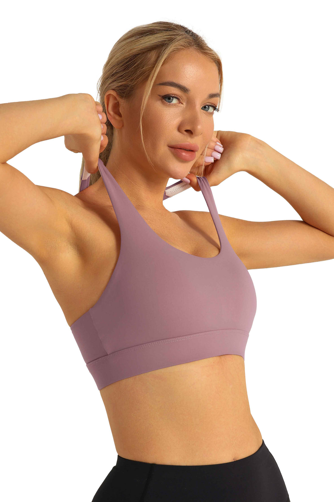 RUNNING GIRL Women’s Sports Bra Crossback Padded Athletic Yoga Workout Top Medium Support Gym Fitness Crop Tank