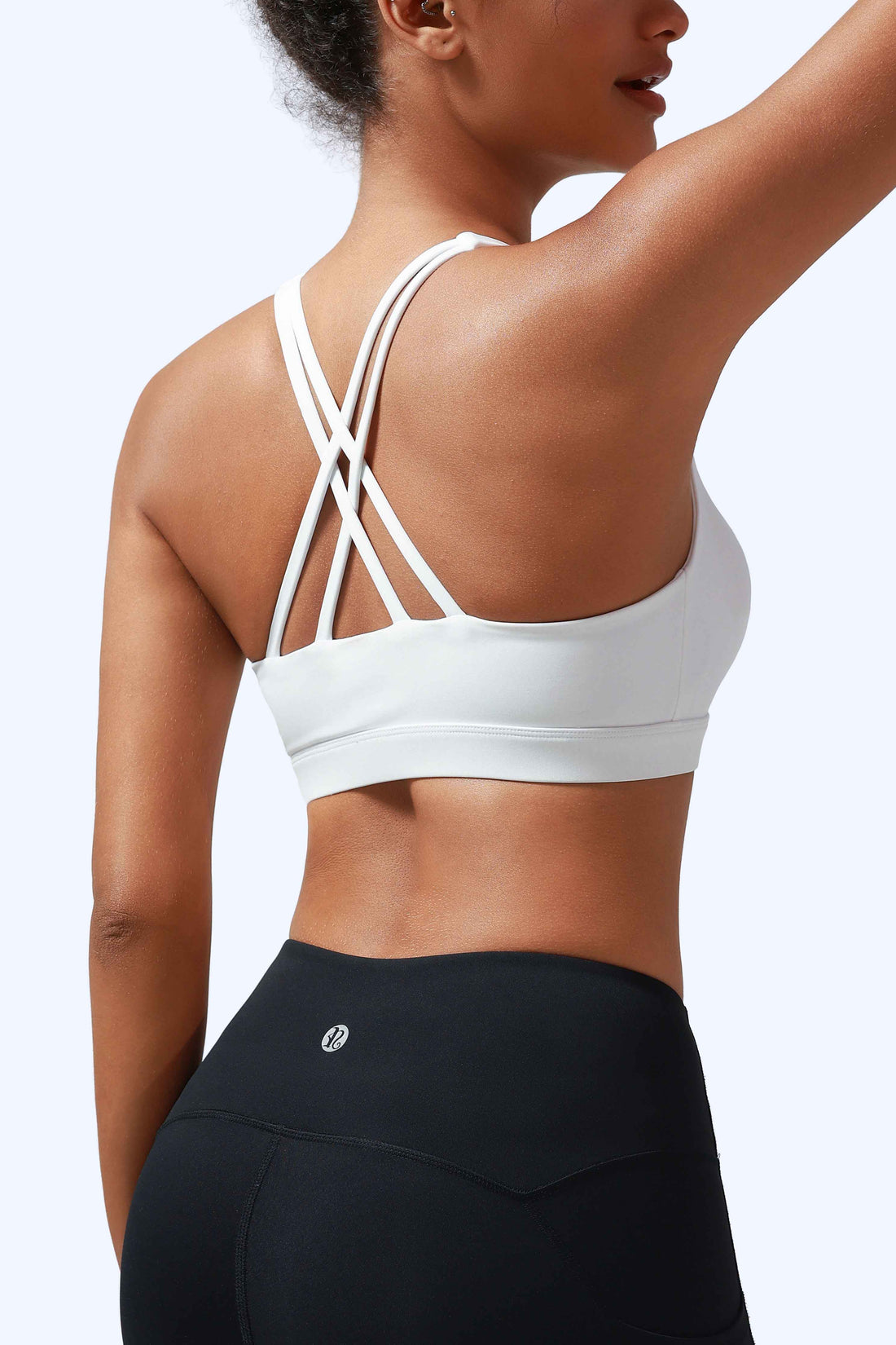 RUNNING GIRL Women’s Medium Support Sports Bra Cross Back Workout Bra with Removable Pads, Strappy Back Athletic Yoga Bra for Running Gym Fitness