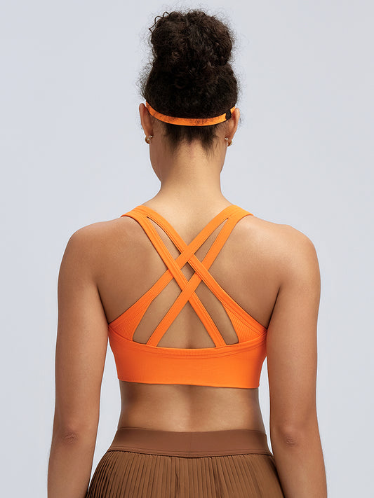 RUNNING GIRL® Strappy Criss-Cross Padded Yoga Bra