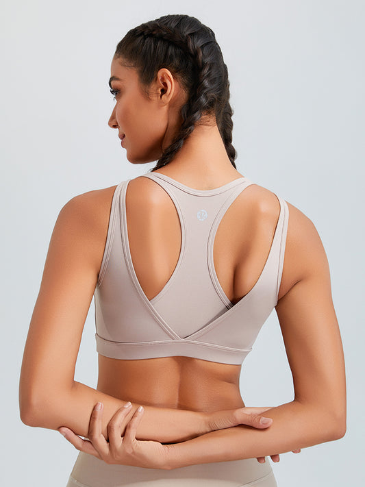 RUNNING GIRL® High-Support Racerback Tank Style Sports Bra | Fixed Molded Cups