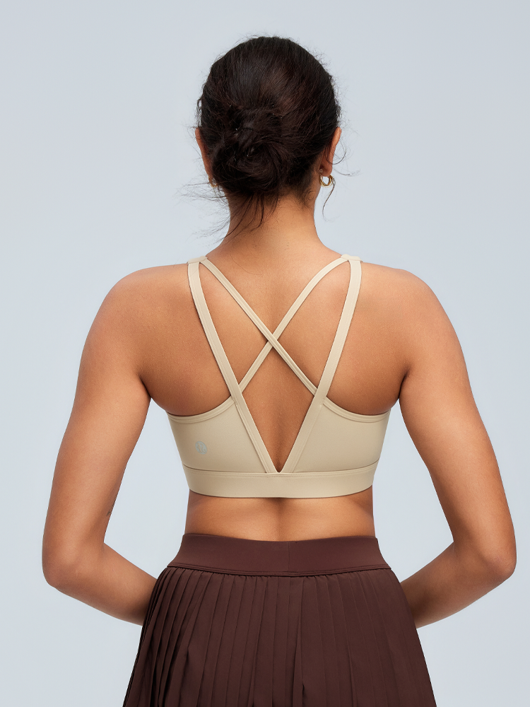 RUNNING GIRL® Crisscross Back Sports Bra & Medium-High Support 2-in-1