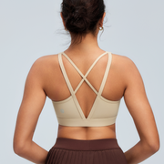 RUNNING GIRL® Crisscross Back Sports Bra & Medium-High Support 2-in-1
