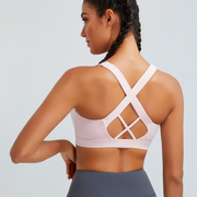 RUNNING GIRL® Women High Impact Sports Bra Crisscross Back Removable Cups