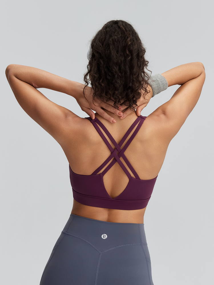 RUNNING GIRL® Medium-High Support Crisscross Back 2-1 Versatile Sports Bra