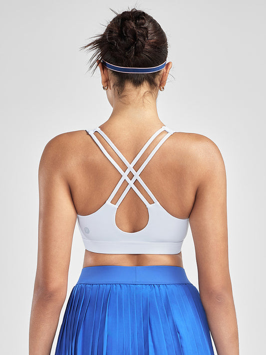 RUNNING GIRL® High Impact Crisscross Back Sports Bra with Sewn-in Pads