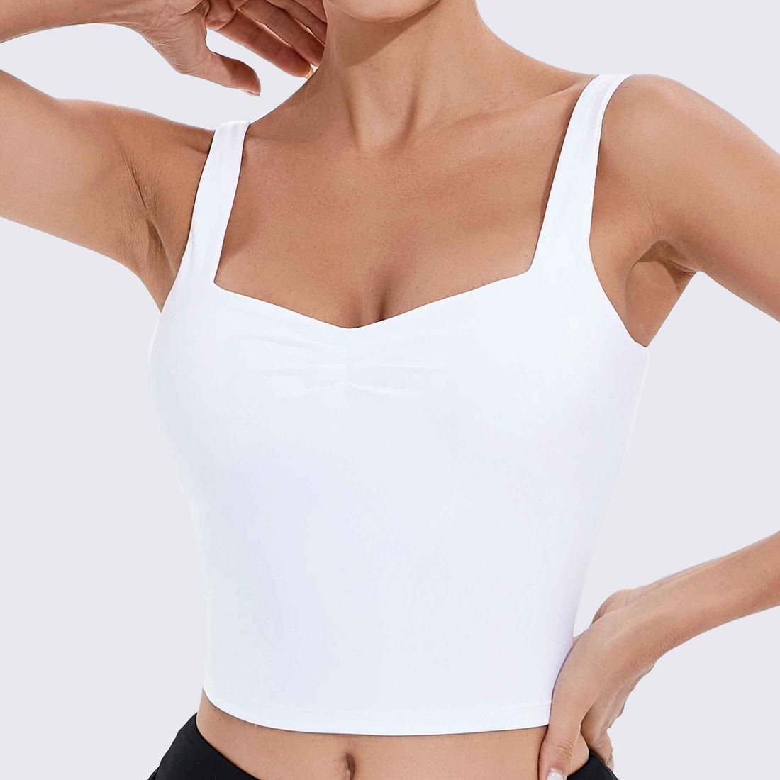 RUNNING GIRL Women’s Yoga Tank Top Built-in Bra Slim Fit Crop Athletic Camisole Soft Stretch Workout Top for Yoga Gym Tennis Casual