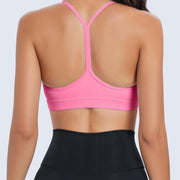 RUNNING GIRL® High-Neck Square-Neck Sports Bra | Minimalist T-Back Yoga Tank Top
