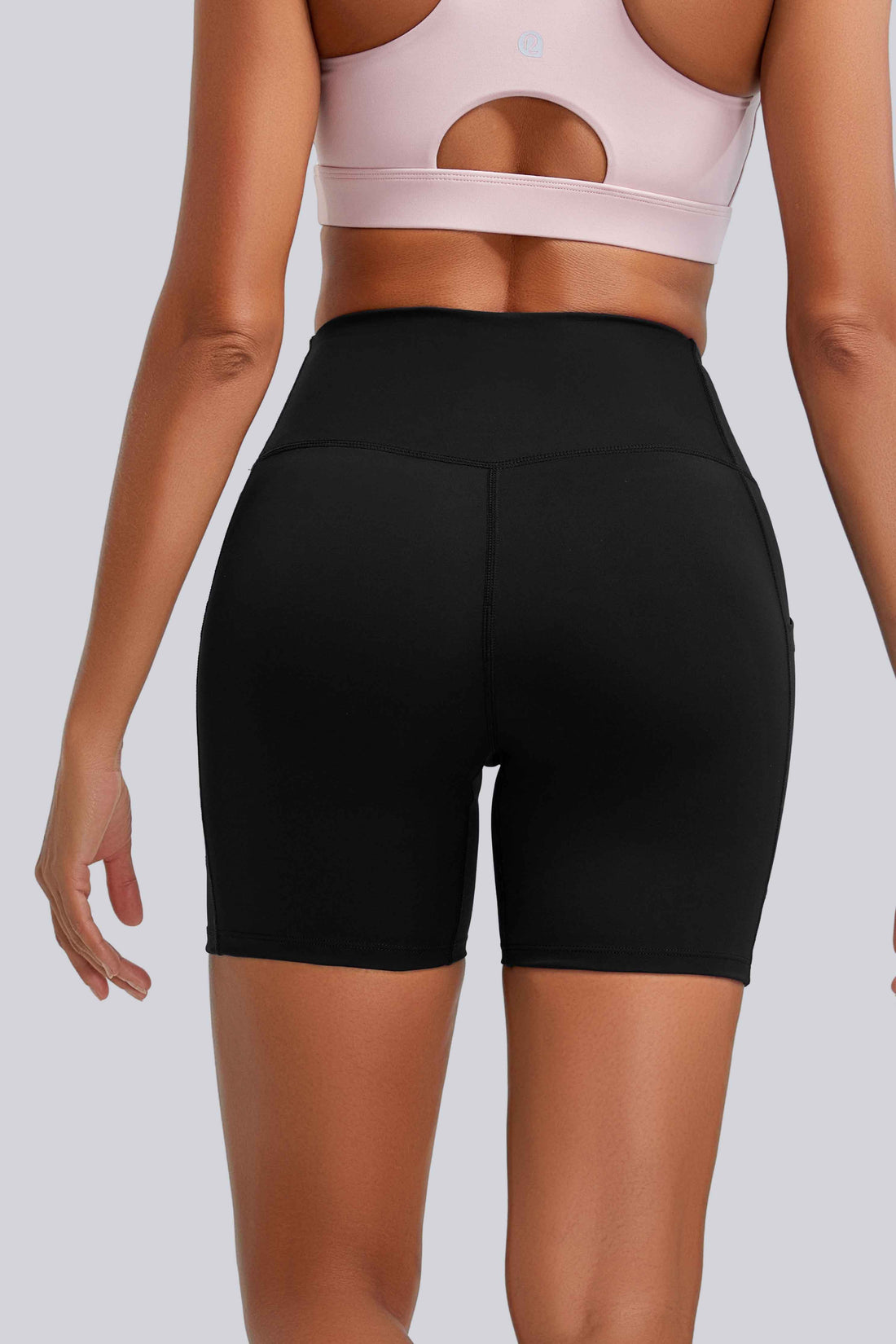 RUNNING GIRL Women’s High Waisted Yoga Shorts with Pockets – Tummy Control Workout Biker Shorts, Stretch Athletic Gym Running Shorts for Women