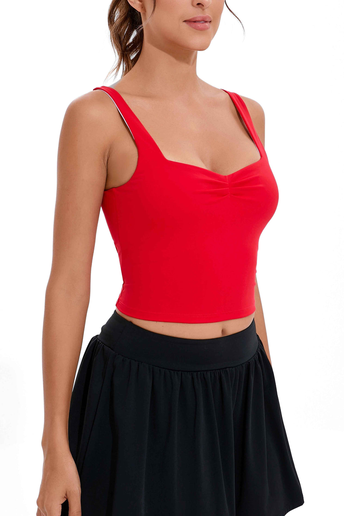 RUNNING GIRL Women’s Yoga Tank Top Built-in Bra Slim Fit Crop Athletic Camisole Soft Stretch Workout Top for Yoga Gym Tennis Casual
