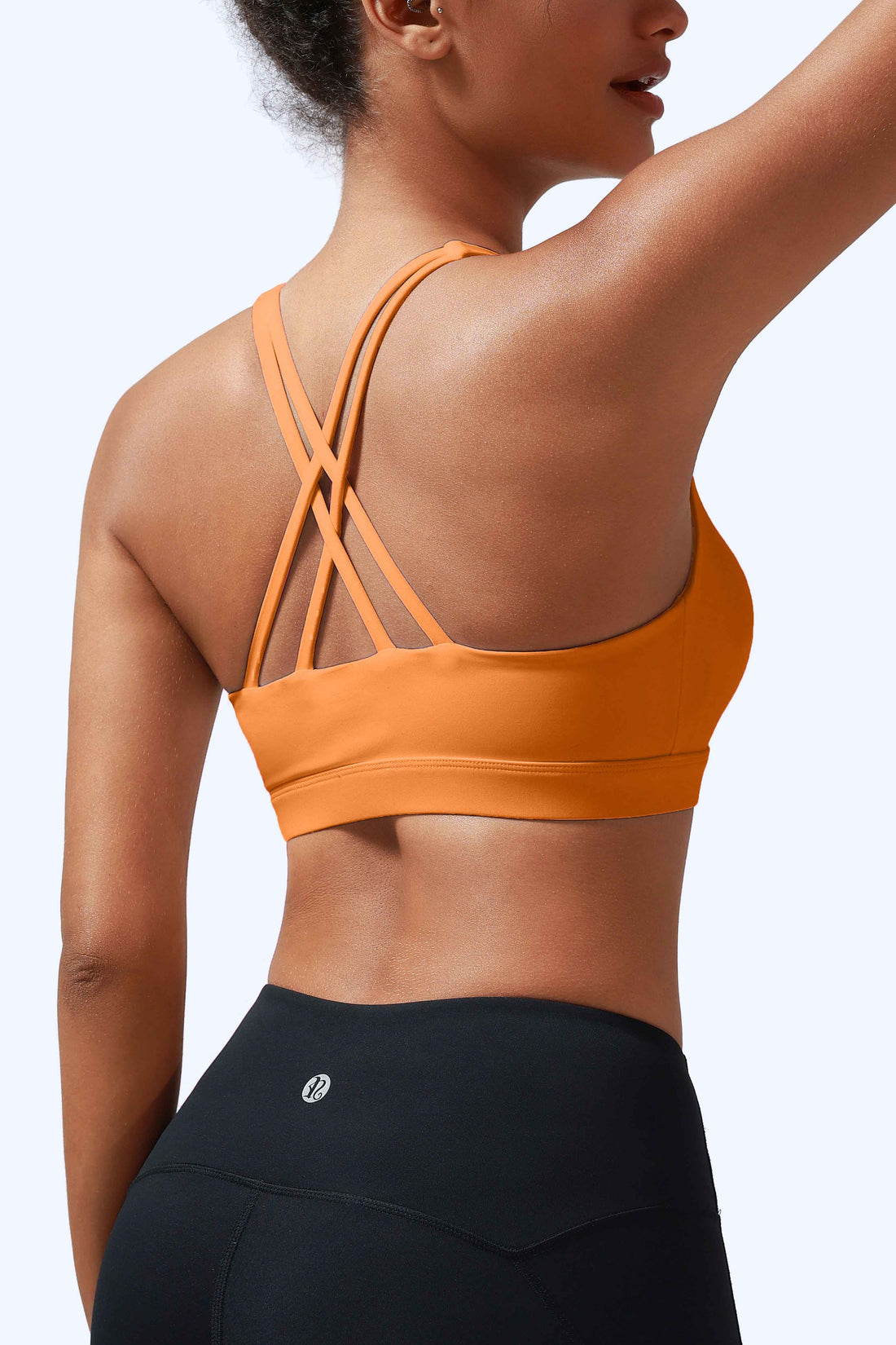 RUNNING GIRL Women’s Medium Support Sports Bra Cross Back Workout Bra with Removable Pads, Strappy Back Athletic Yoga Bra for Running Gym Fitness