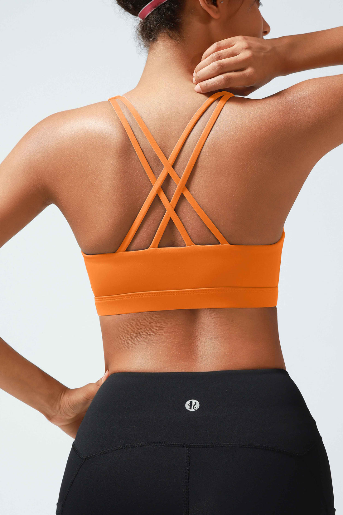 RUNNING GIRL Women’s Medium Support Sports Bra Cross Back Workout Bra with Removable Pads, Strappy Back Athletic Yoga Bra for Running Gym Fitness