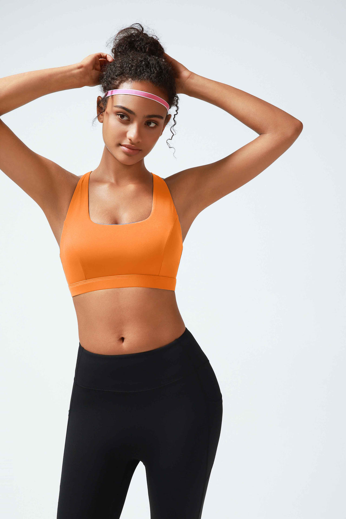 RUNNING GIRL Women’s Medium Support Sports Bra Cross Back Workout Bra with Removable Pads, Strappy Back Athletic Yoga Bra for Running Gym Fitness