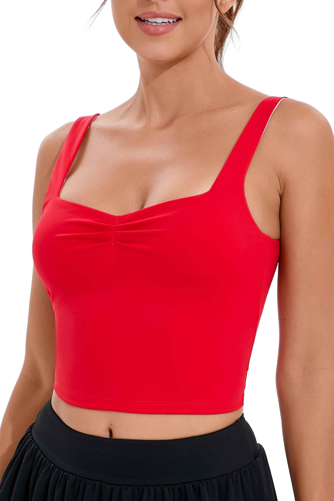 RUNNING GIRL Women’s Yoga Tank Top Built-in Bra Slim Fit Crop Athletic Camisole Soft Stretch Workout Top for Yoga Gym Tennis Casual