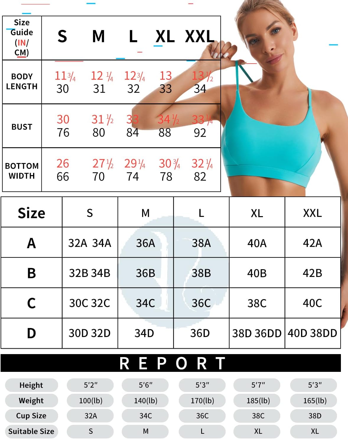 RUNNING GIRL Y-Back Sports Bras for Women, Medium Impact Wirefree Padded Bra Workout Crop Top Longline Sports Bra Push up