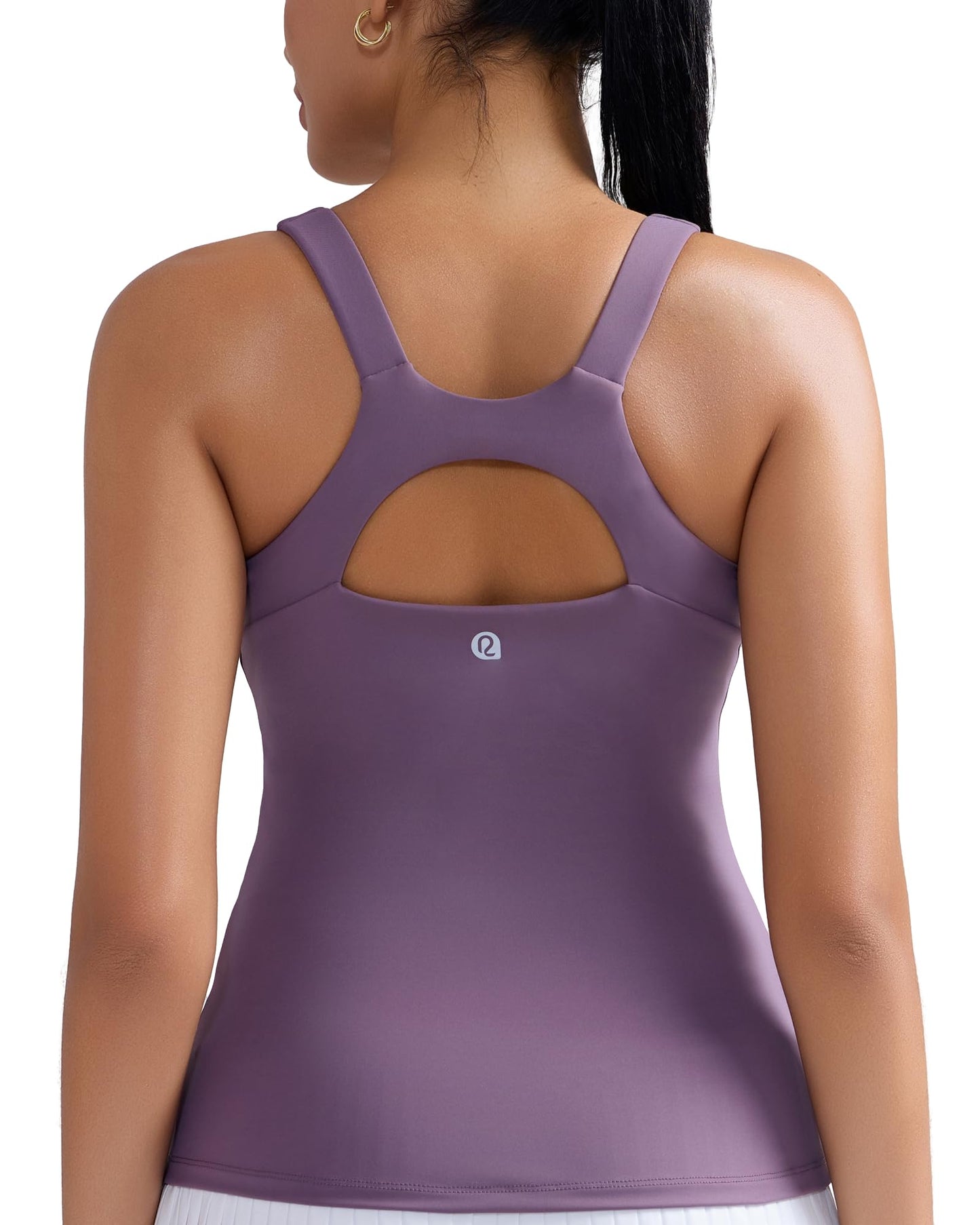 RUNNING GIRL Workout Tops for Women,Racerback Tank Tops with Built in Bras,Padded Sports Bra Yoga Tank Athletic Tops