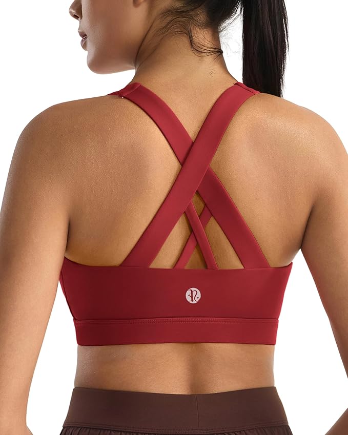 RUNNING GIRL® Medium-Support Strappy Criss-Cross Bra | Removable Cups & Buttery-Soft Sculpting Bra