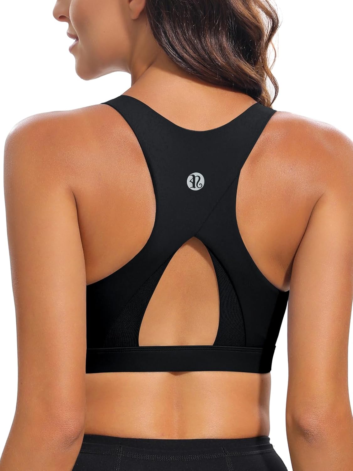 RUNNING GIRL High Impact Sports Bras for Women,Racerback Running Bra Workout Crop Tank Tops Longline Sports Bra Push up