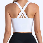 RUNNING GIRL Women's Yoga Camisole Sports Bra With Cross Back, High Elasticity Supportive Fitness Bra