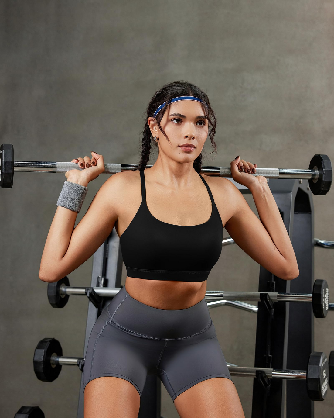Adjustable Strappy Cross Back Sports Bra for Women, Light Support Yoga Workout Bra