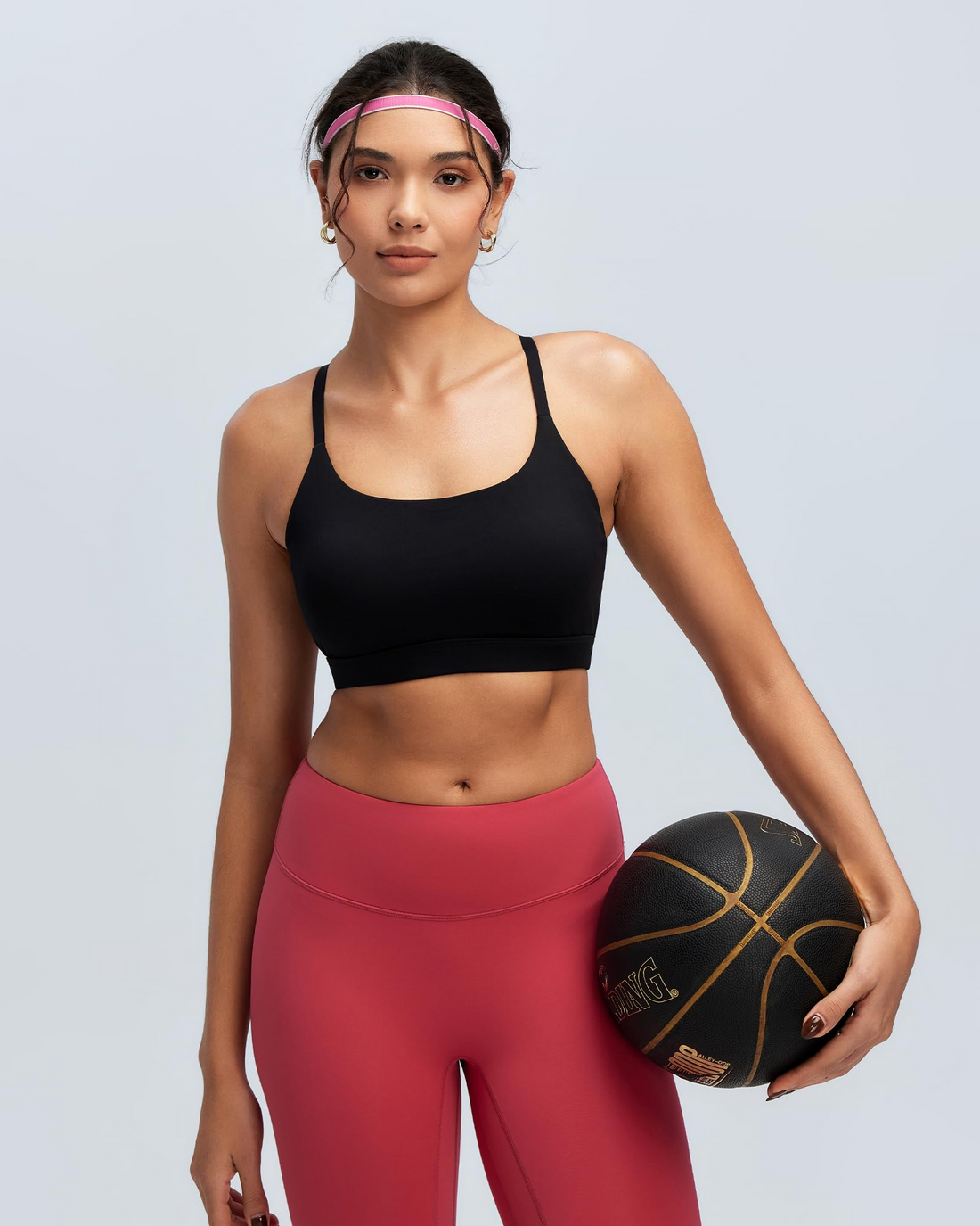 Adjustable Strappy Cross Back Sports Bra for Women, Light Support Yoga Workout Bra