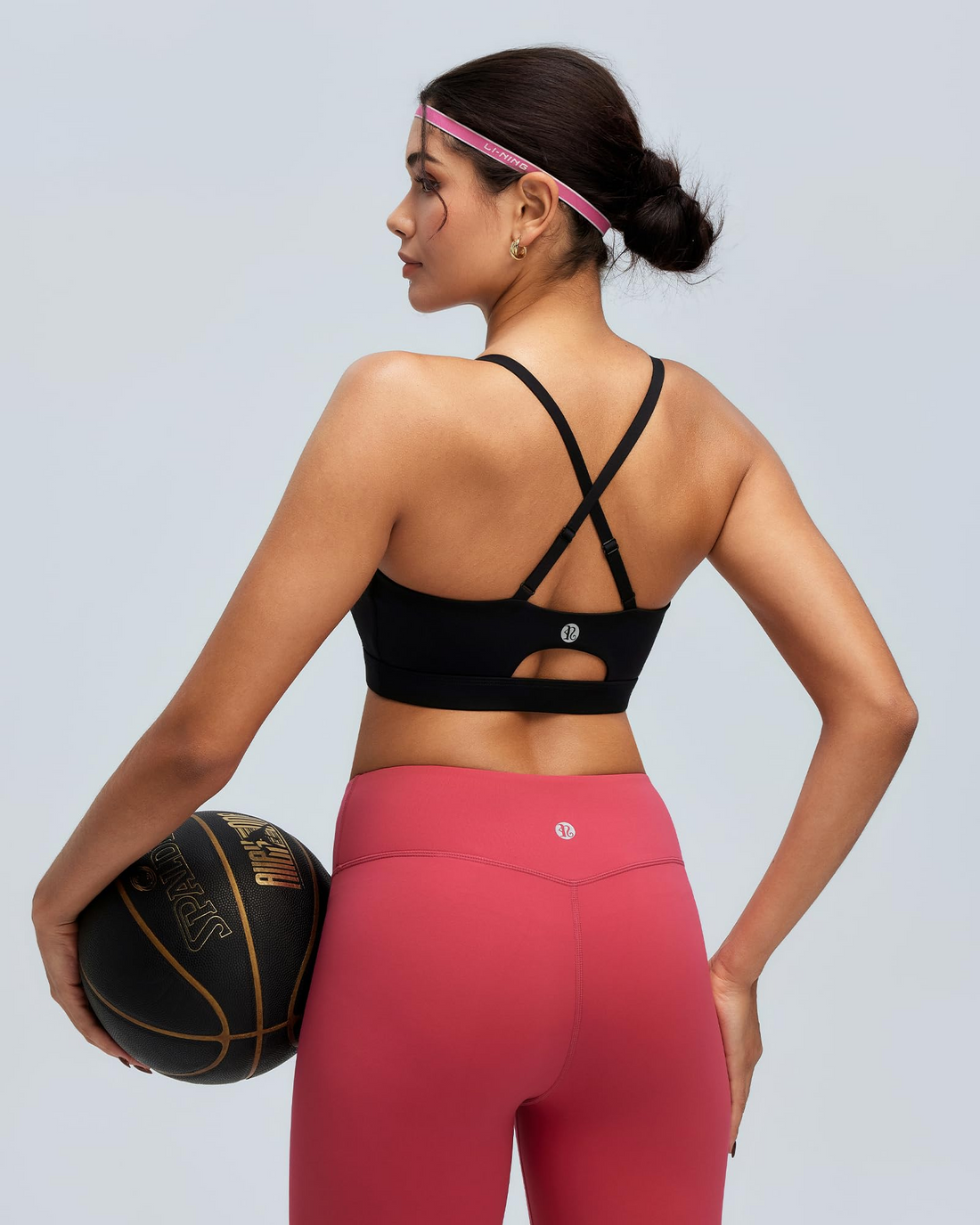 Adjustable Strappy Cross Back Sports Bra for Women, Light Support Yoga Workout Bra