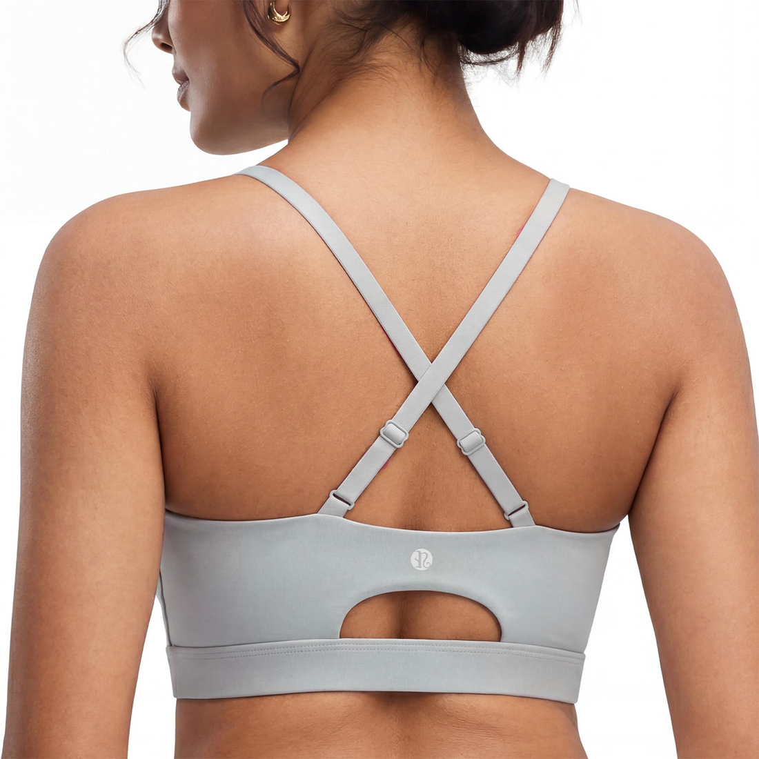 Adjustable Strappy Cross Back Sports Bra for Women, Light Support Yoga Workout Bra