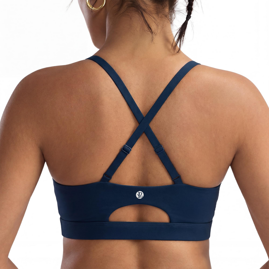 Adjustable Strappy Cross Back Sports Bra for Women, Light Support Yoga Workout Bra