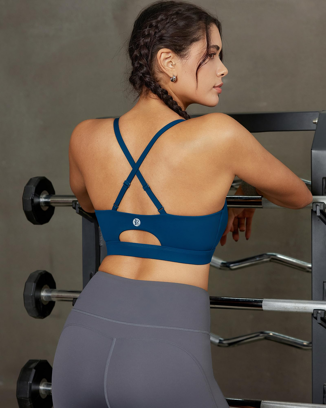 Adjustable Strappy Cross Back Sports Bra for Women, Light Support Yoga Workout Bra